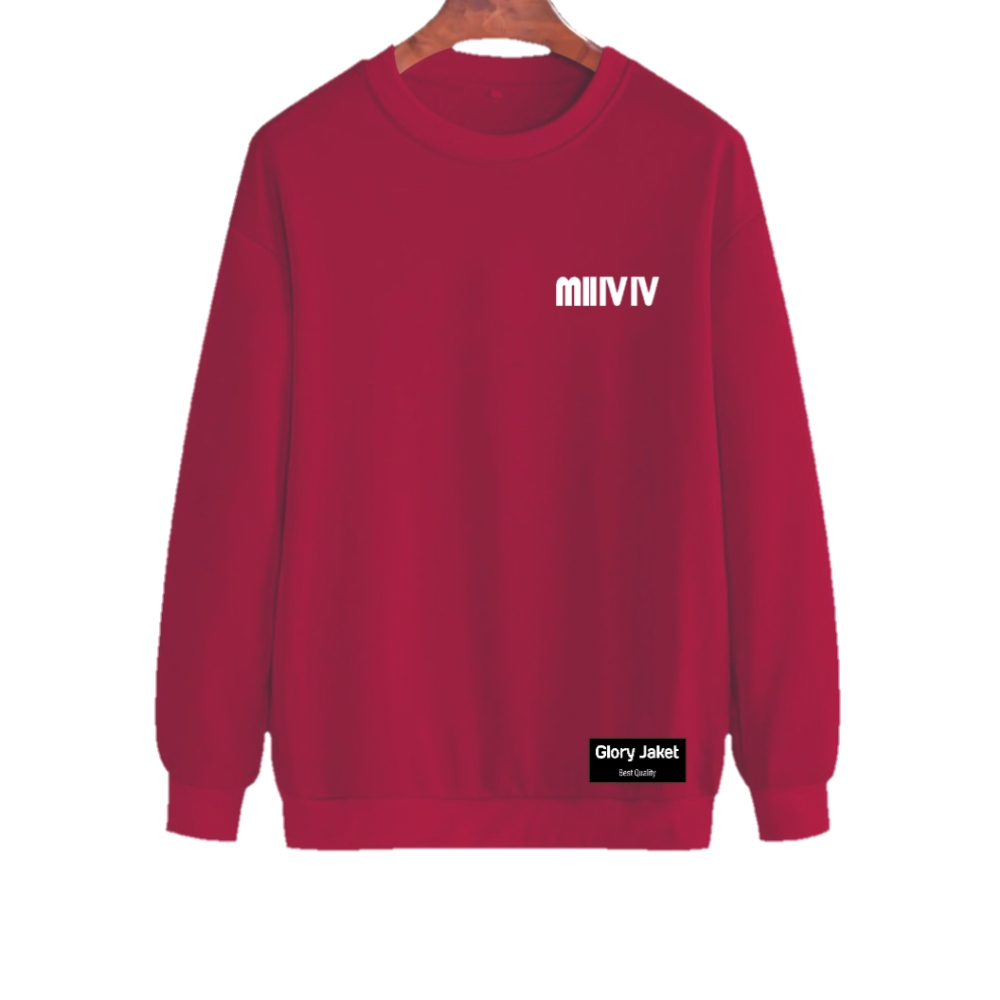 Sweater Crewneck Wanita PRIA LOGO MIIIVIV 15 Warna M L XL XXL 3XL 4XL