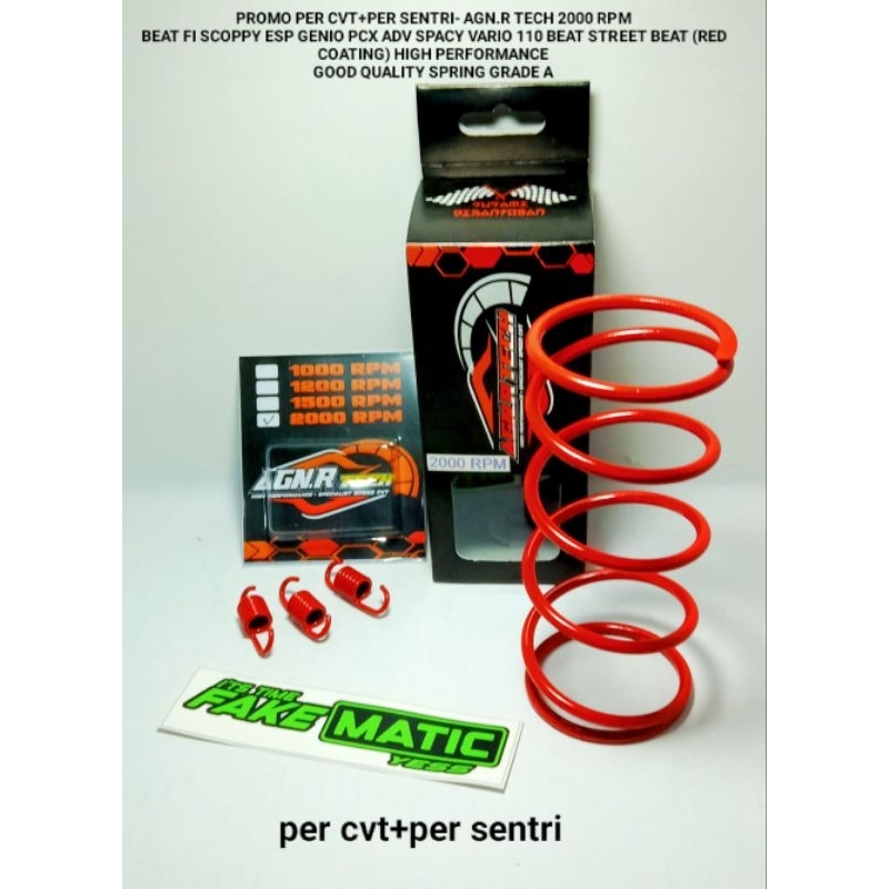 UPGRADE PER CVT+PER SENTRI 2000 RPM- AGN.R TECH (RED COATING) BEAT FI SCOPPY ESP GENIO PCX ADV SPACY VARIO 110 BEAT STREET BEAT HIGH PERFORMANCE GOOD QUALITY SPRING GRADE A+