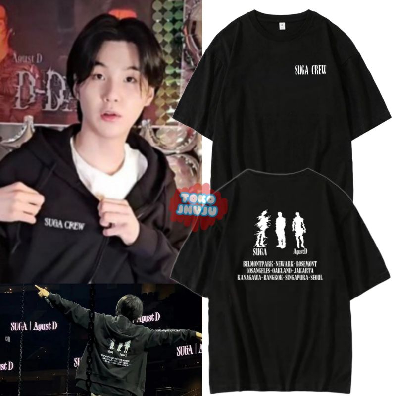 Kaos Suga CREW Agust D World Tour sablon depan belakang