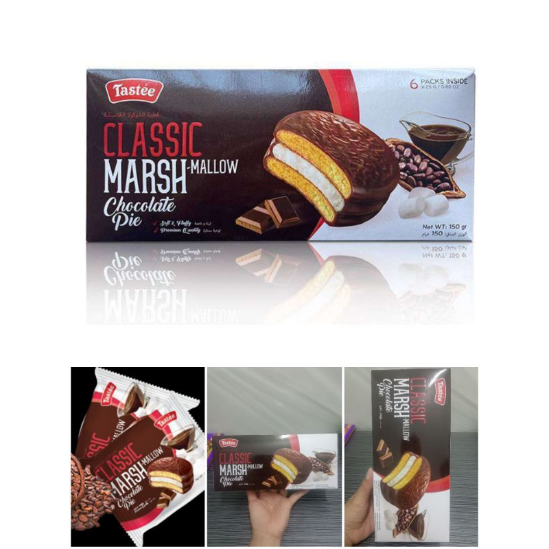 

Tastee Classic Marshmallow Chocolate Pie 150g/6pcs@25g Product Vietnam