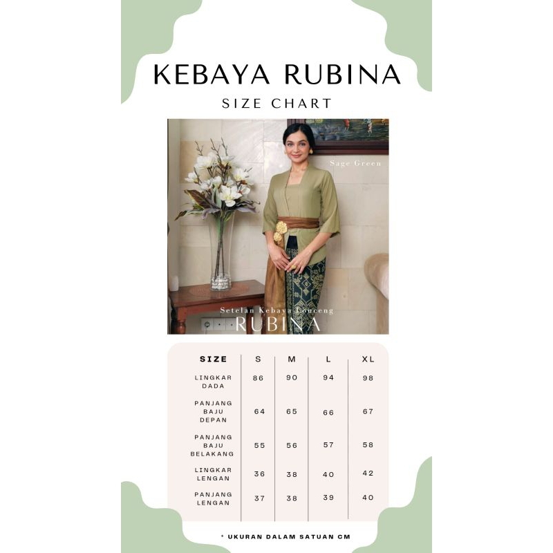 Setelan Kebaya Lengan Lonceng Rubina