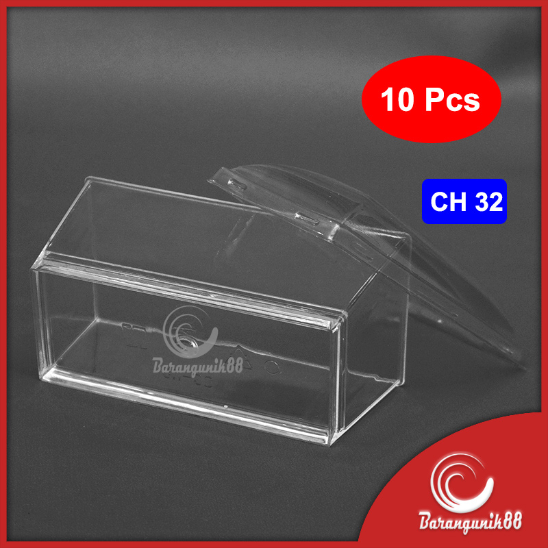 [10 Pcs] Jelly Cup Gelas Puding Agar-agar Persegi CH 32 + Lid 140 ml Long Square Food Grade