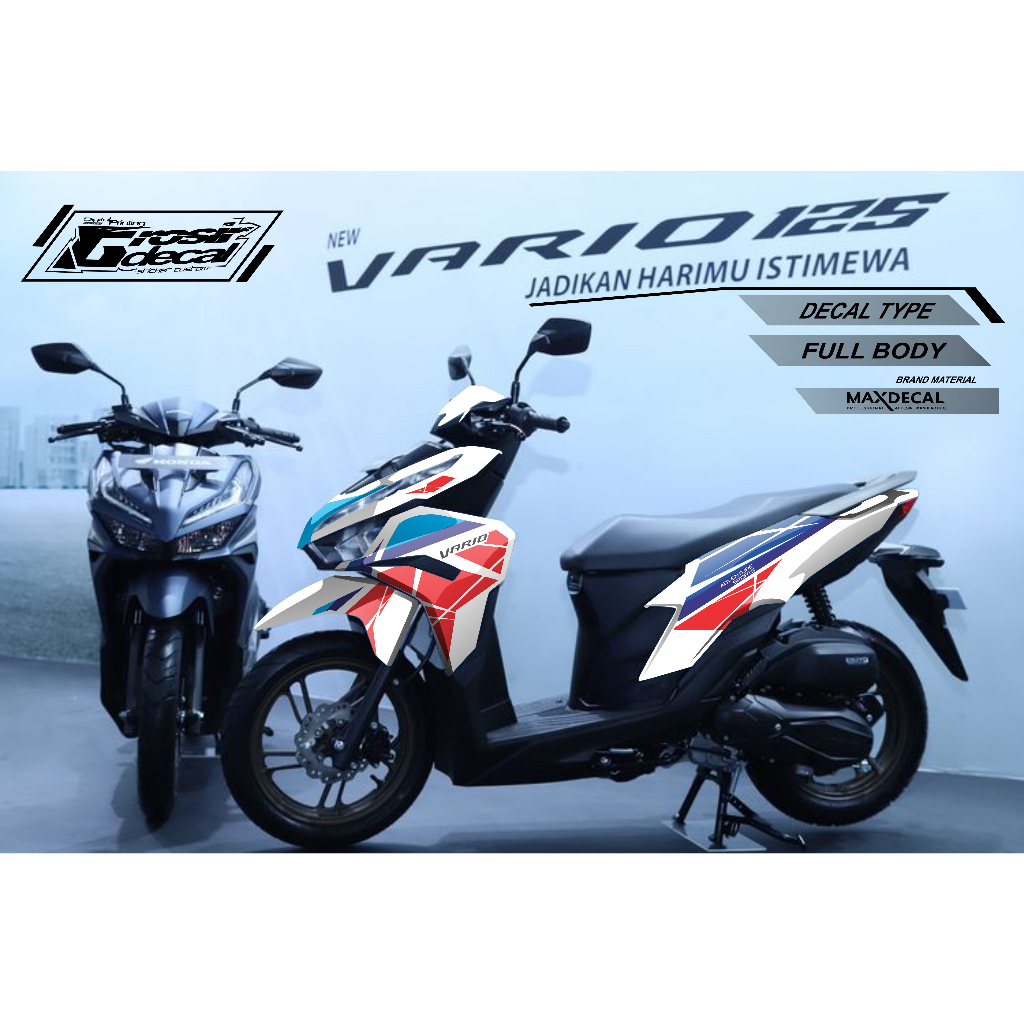 Decal Sticker Vario 125 New 2022 - 2024 Putih Full Body Stiker Vario 125 2022 - 2024