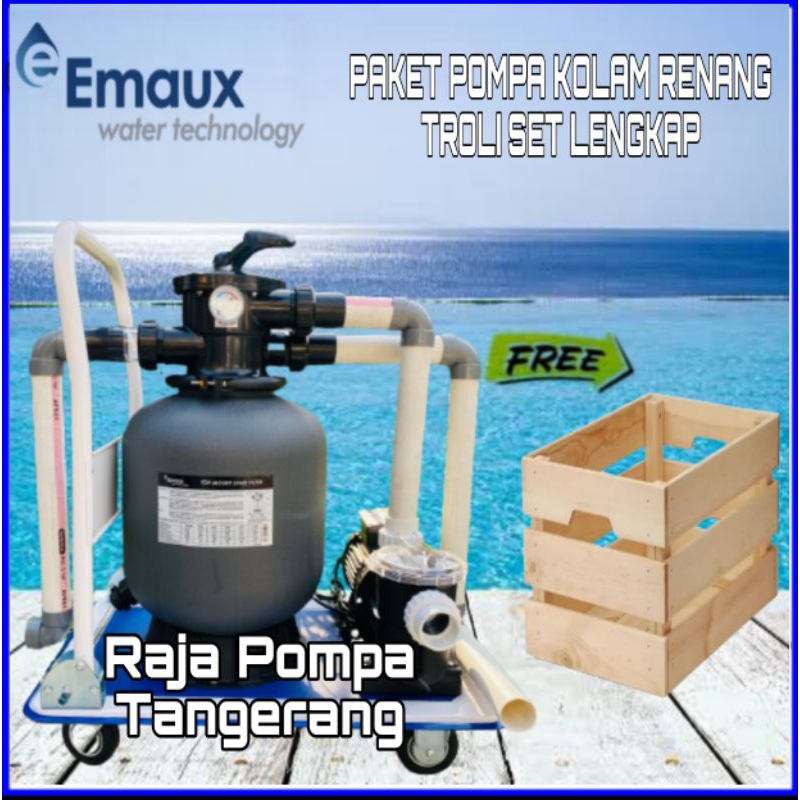 Paket Pompa Vacum Kolam Renang Portable Troli Mesin Pompa Kolam Renang