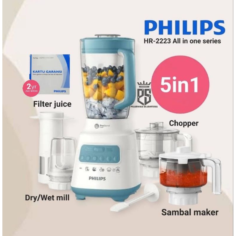 Blender PHILIPS HR2223 all in one series Blender PHILIPS 4IN1 HR 2223 5IN1