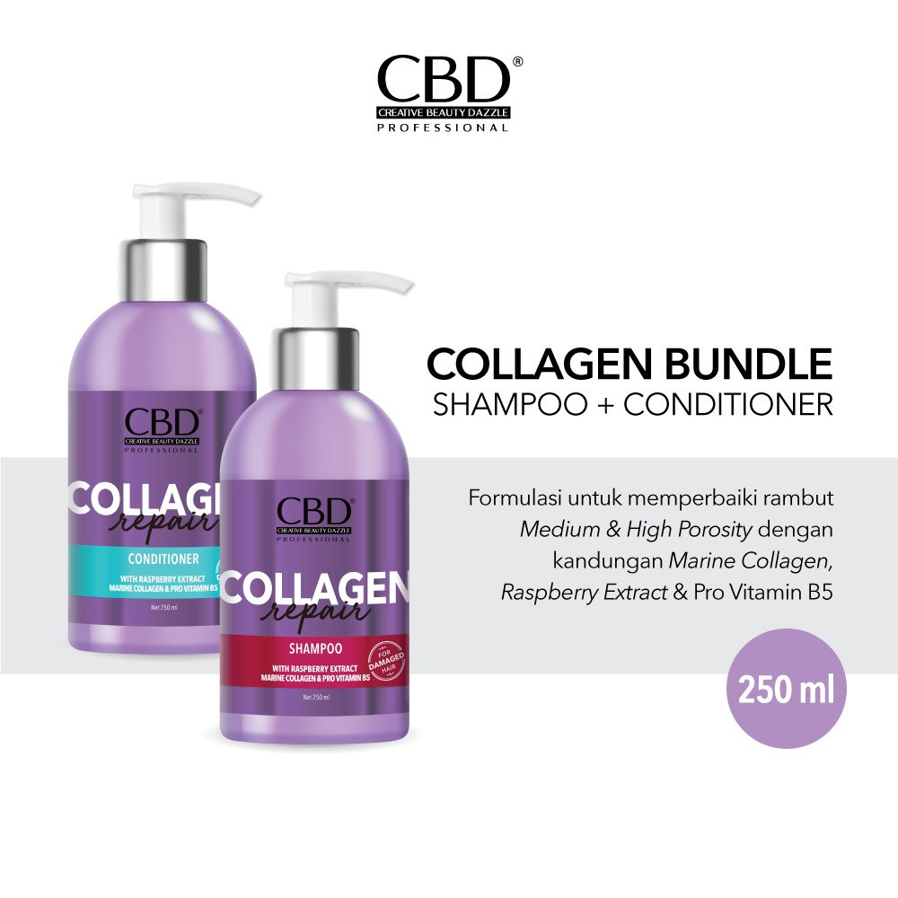 [Ungu 250ml] CBD Collagen Repair Shampoo | Conditioner