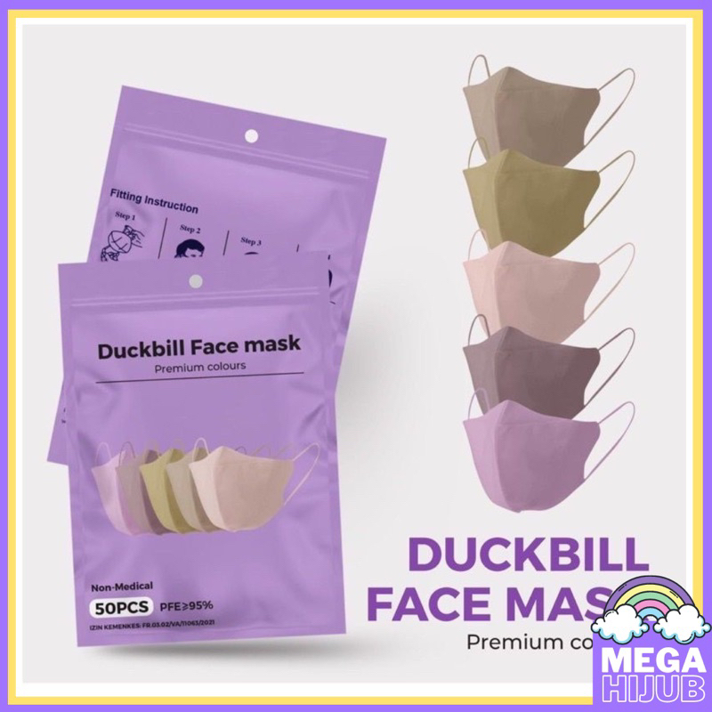 (ecer)MASKER DUCKBIL GARIS WARNA WARNI SUDAH IZIN KEMENKES RI