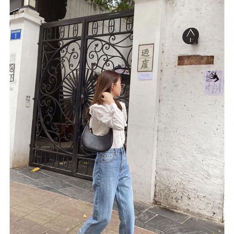 FT75 Tas wanita bahu selempang cantik kulit kilat polos macaron 22 x 7 x 12 cm