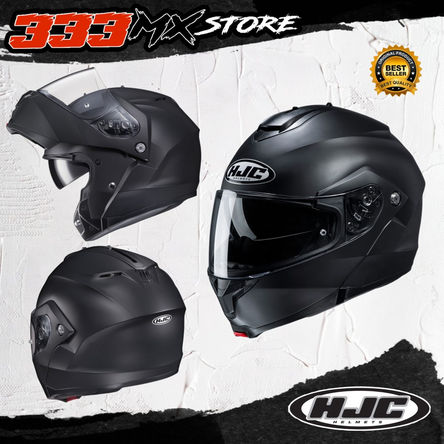 HELM HJC C91 SEMI FLAT BLACK MODULAR HELM HJC C91 MODULAR ORIGINAL