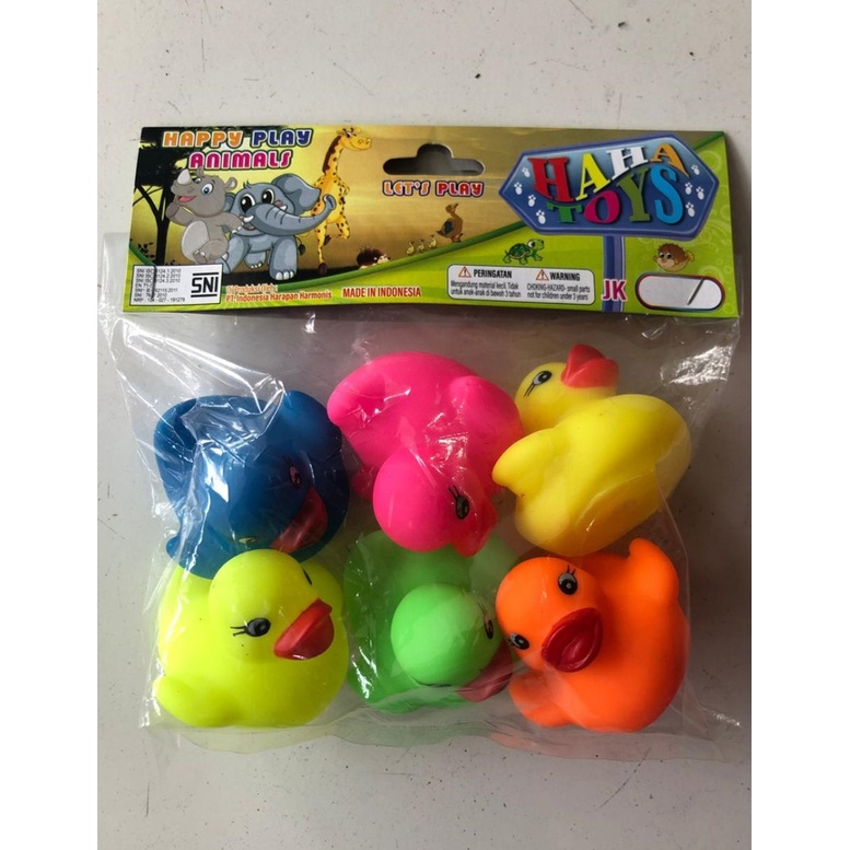 Mainan mandi bayi karet bunyi cit cit hewan bebek mengenal warna