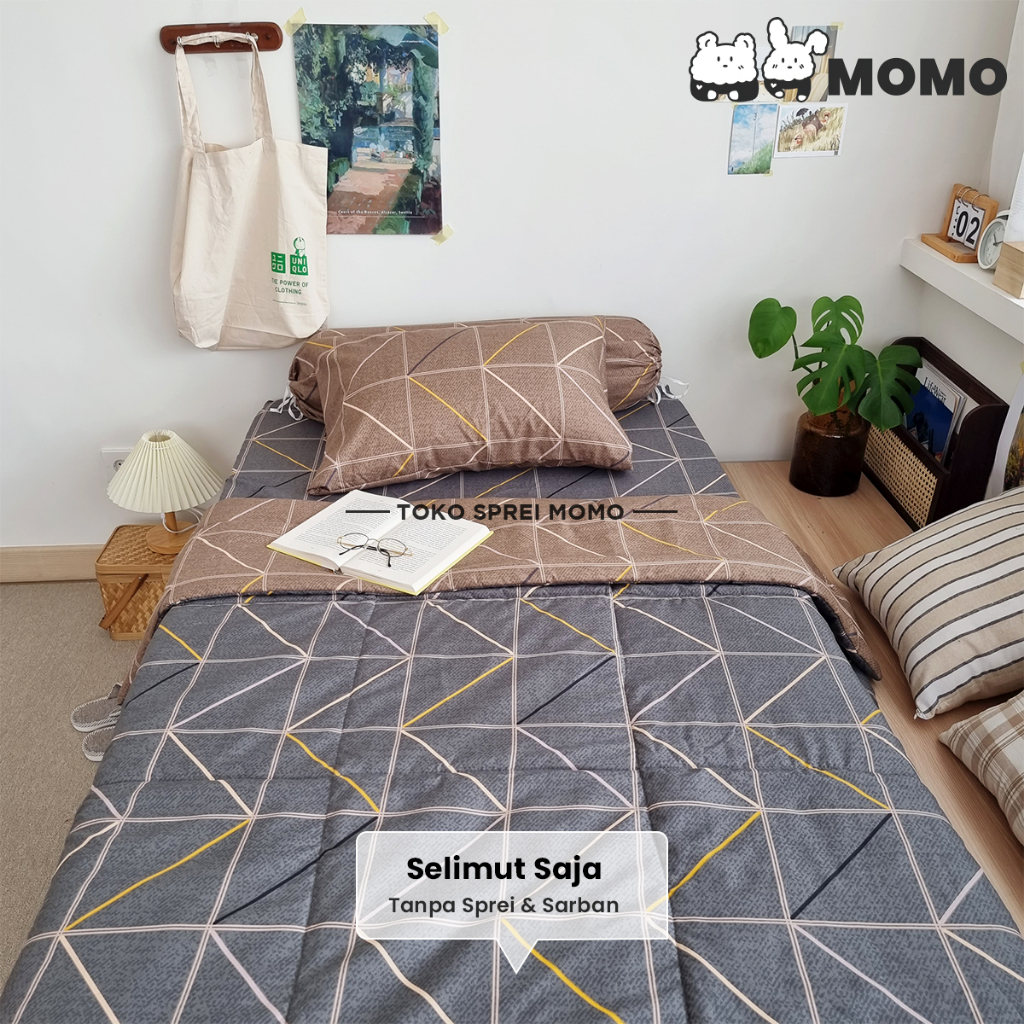 Bedcover Single Lite Edition Motif Abstrak Aesthetic MOMO - Selimut Saja