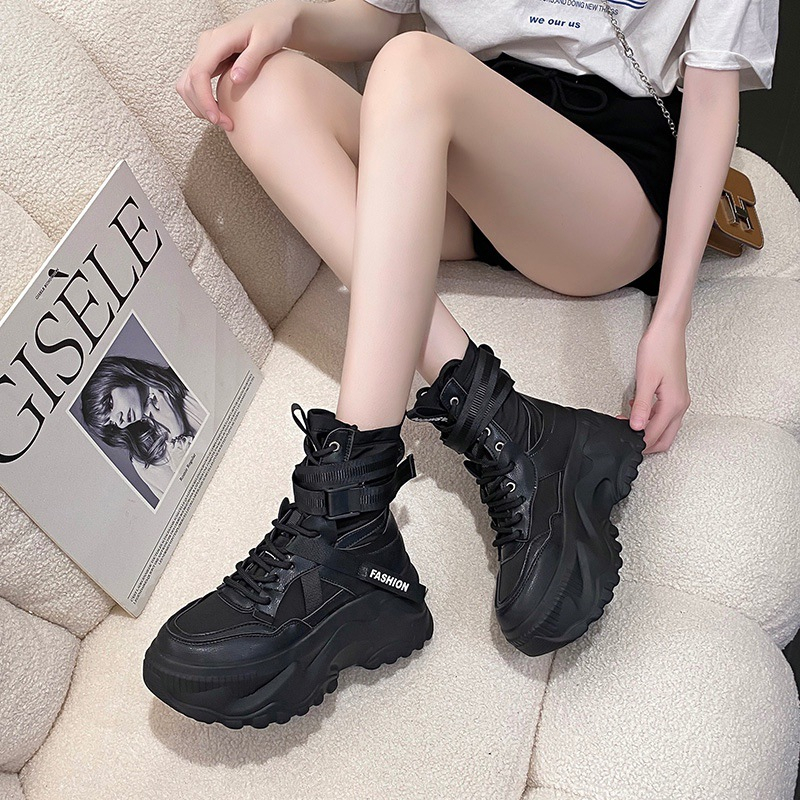 ✅PINKEY P235 Sepatu Sneakers Boots Tinggi Wanita Sneakers Shoes Import