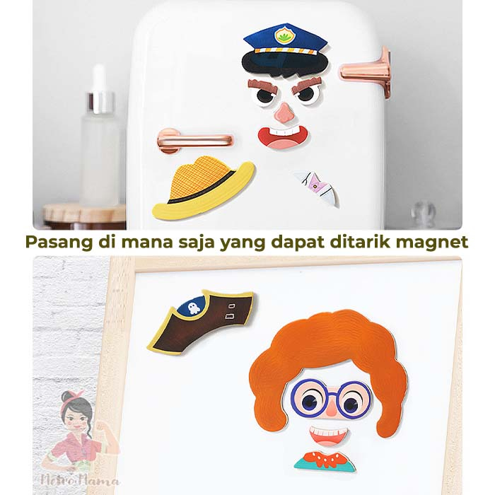 Buku Stiker Magnetik Anak Face Changing 50pcs Kids Puzzle 8 in 1