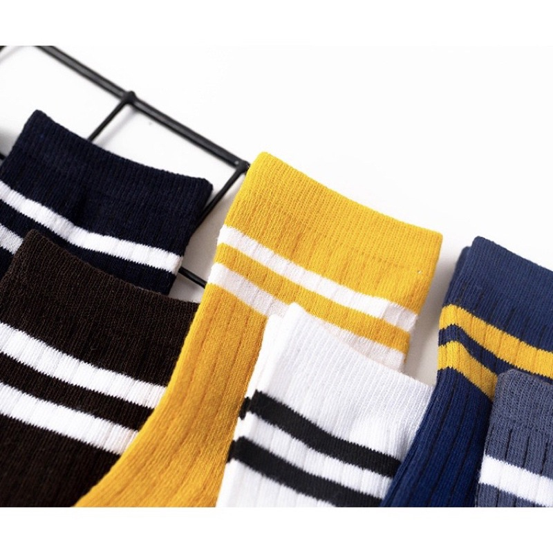 Kaos Kaki Panjang Fashion Di Atas Mata Kaki Murah Sedang / Kaus Kaki Sport Unisex Casual Sporty Olahraga Pria Wanita Import Socks Abu Hitam Putih by mitra BY SMOLL