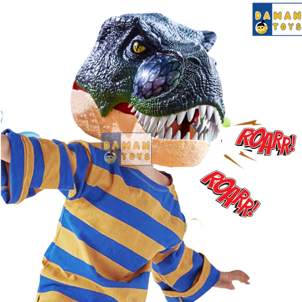 Topeng Dinosaurus T Rex Bisa  Bergerak Bersuara  Helmet Dino Trex Mask