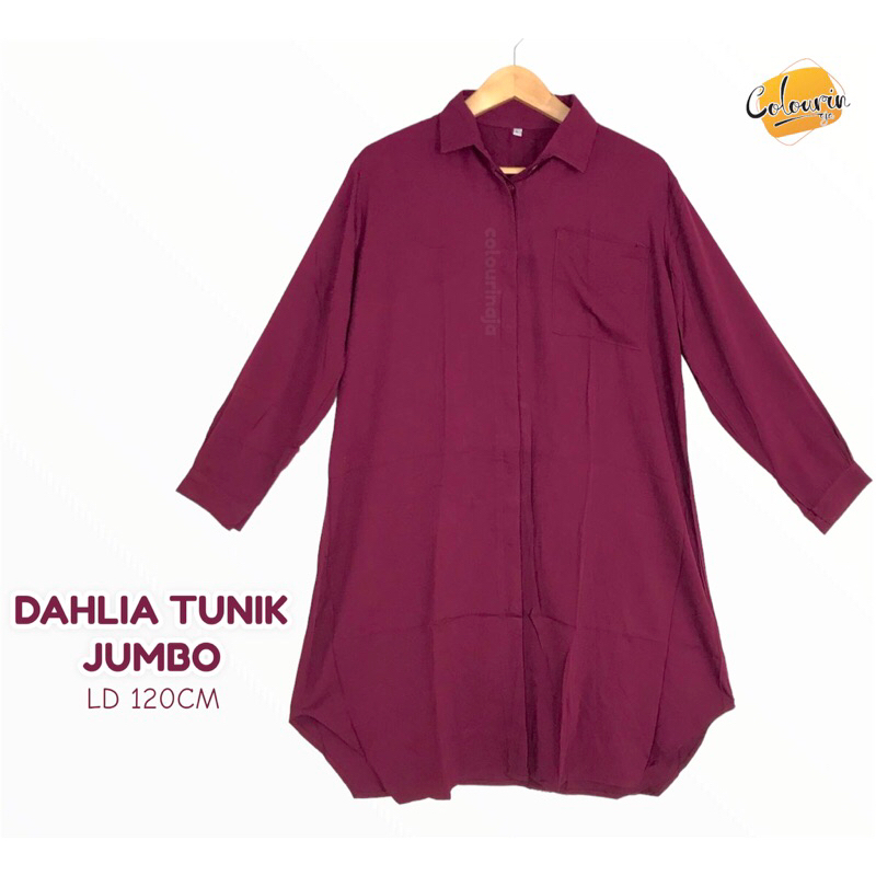 COLOURINAJA Tunik jumbo premium - Tunik muslimah - Atasan wanita terbaru - Tunik A line - Tunik Rayon