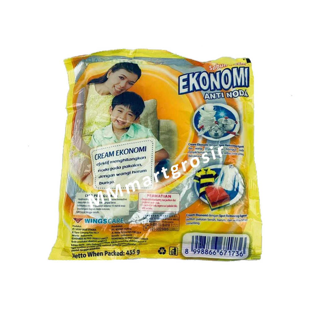 Wings / sabun  colek / sabun ekonomi anti noda / Kuning / 380g