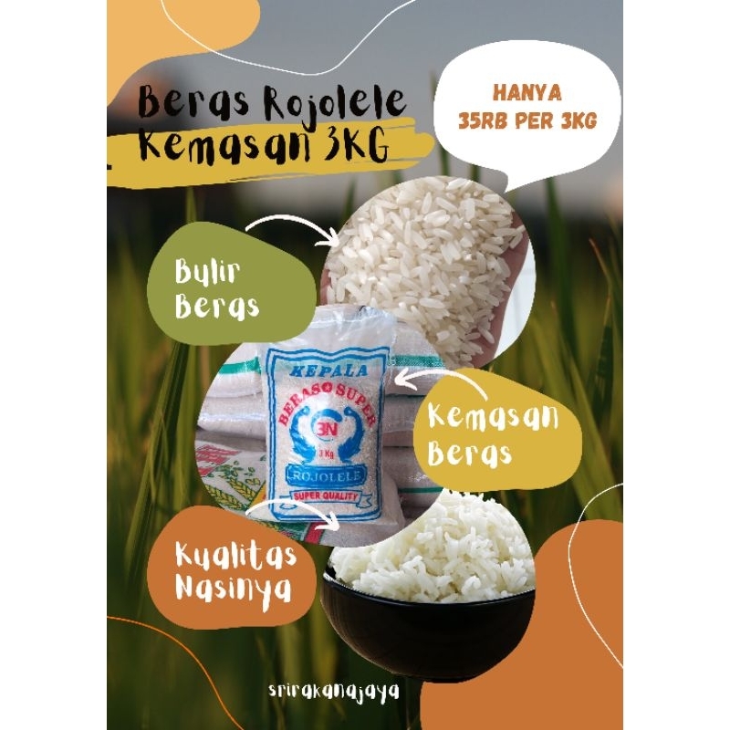 

Beras Rojolele Kemasan 3Kg