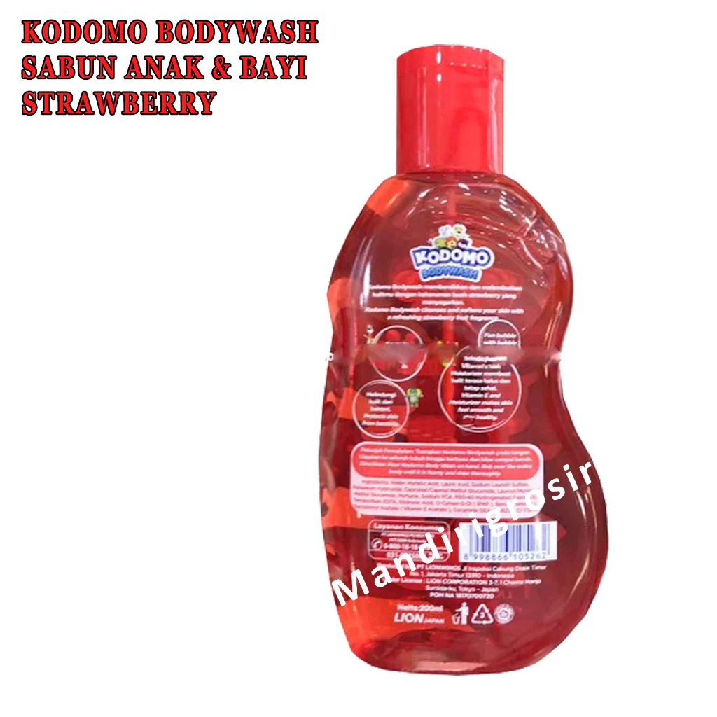 Sabun Bayi &amp; Anak Strawberry* Kodomo Bodywash With Bubble Stick* 200ml