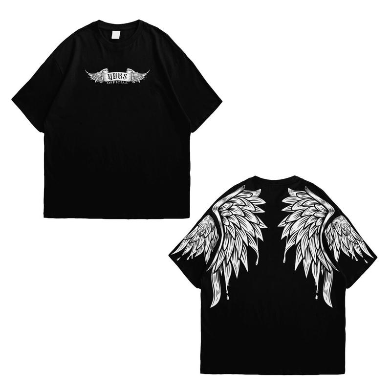 KAOS OVERSIZE T-Shirt &quot;Angel Wings Black&quot; Outfit Cowok Keren