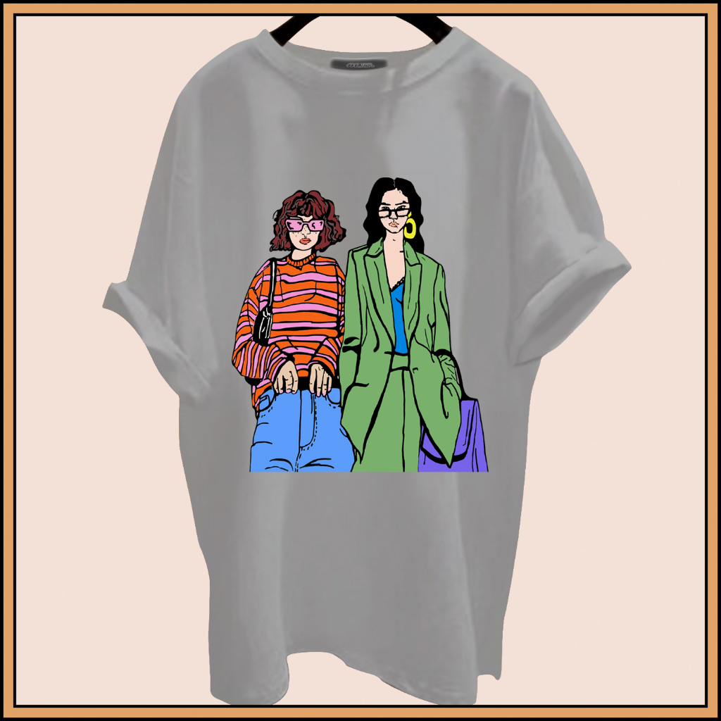 CALVIERO SHOP - BAJU KAOS ATASAN WANITA PRINT GIRL FASHION PRINT