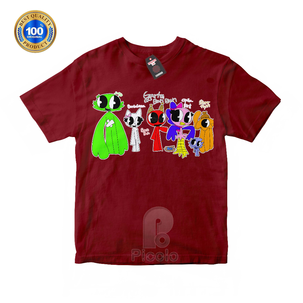 (FREE NAMA) BAJU KAOS ATASAN ANAK MOTIF GARTEN OF BANBAN VERSI ART UNISEX Bahan COTTUN