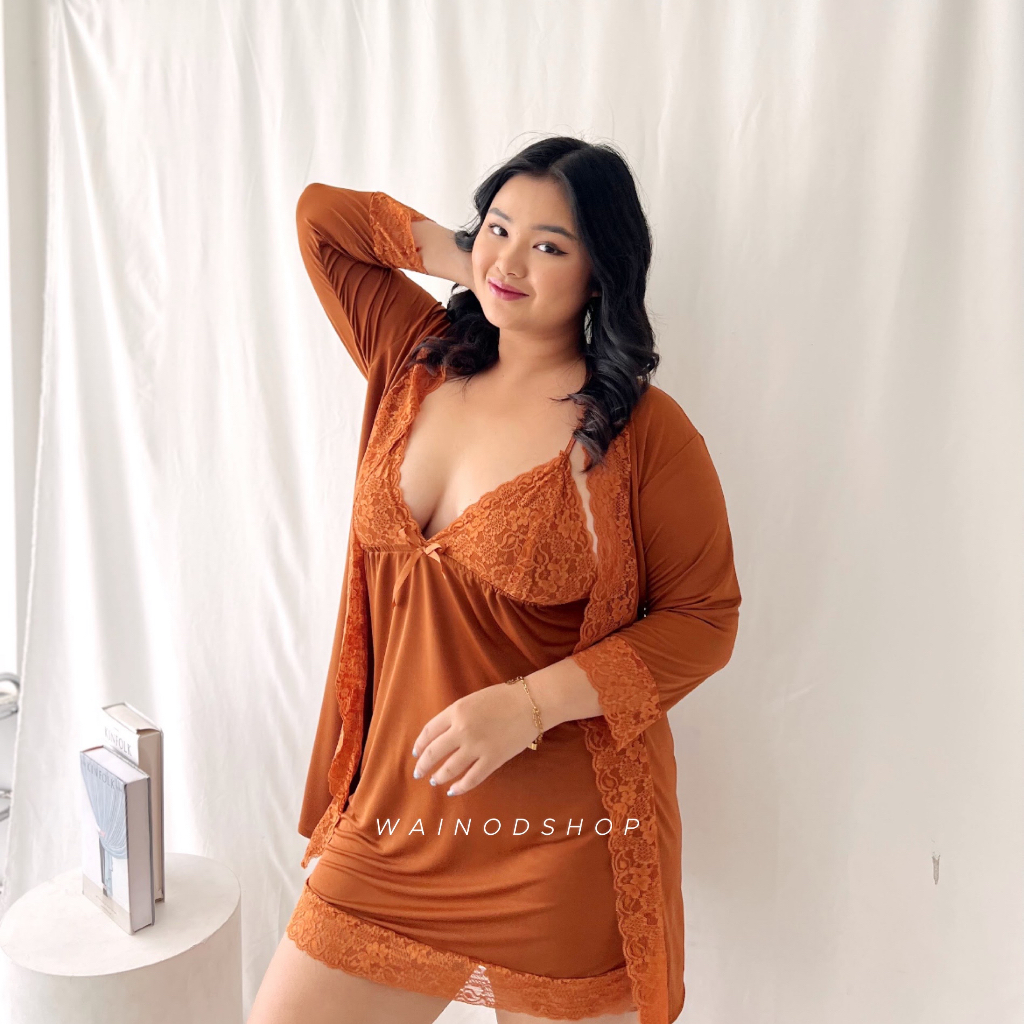 NATALIE S-6XL sexy lingerie dress &amp; kimono - WAINODSHOP