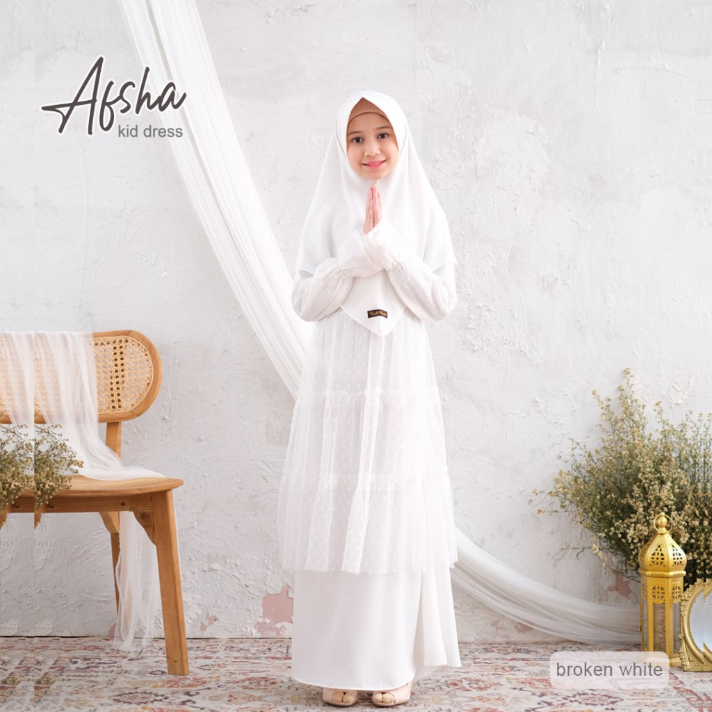 Afsha Dress - Gamis Muslim Anak Perempuan Premium by Riskirich