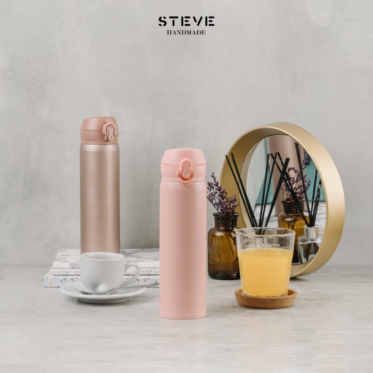 Botol minum stainless termos vacuum tumbler travel mug TM0309 Pink