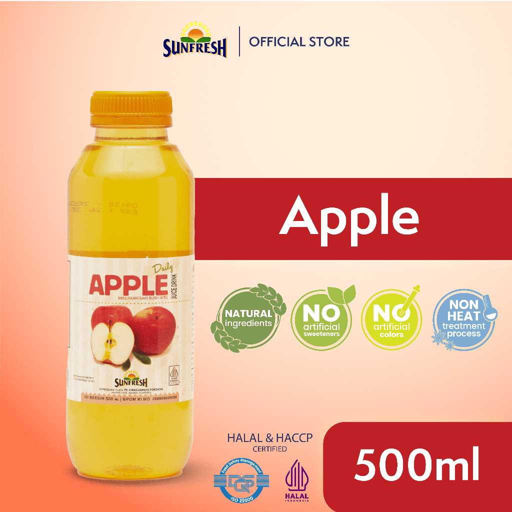 

Sunfresh Daily Apple Juice 500 ml Mengandung Vitamin A - Jus Buah Apel Asli