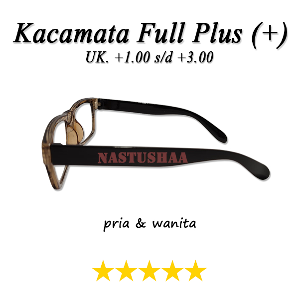 Kacamata Model Terbaru Dan Termurah Full Plus (+) Atau Rabun dekat Untuk Pria Dan Wanita (Unisex) Tersedia Ukuran +1.00 s/d +3.00 Frame Coklat  Kotak Terdapat Motif Garis Gagang Hitam FREE CASE