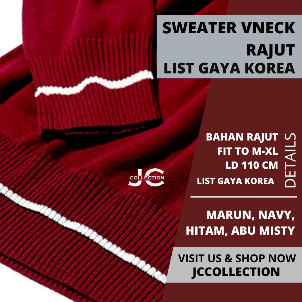 Sweater Rajut Pria Vneck Outer Knit Vleur Vneck Long Sleeve Alffa - JCCollections