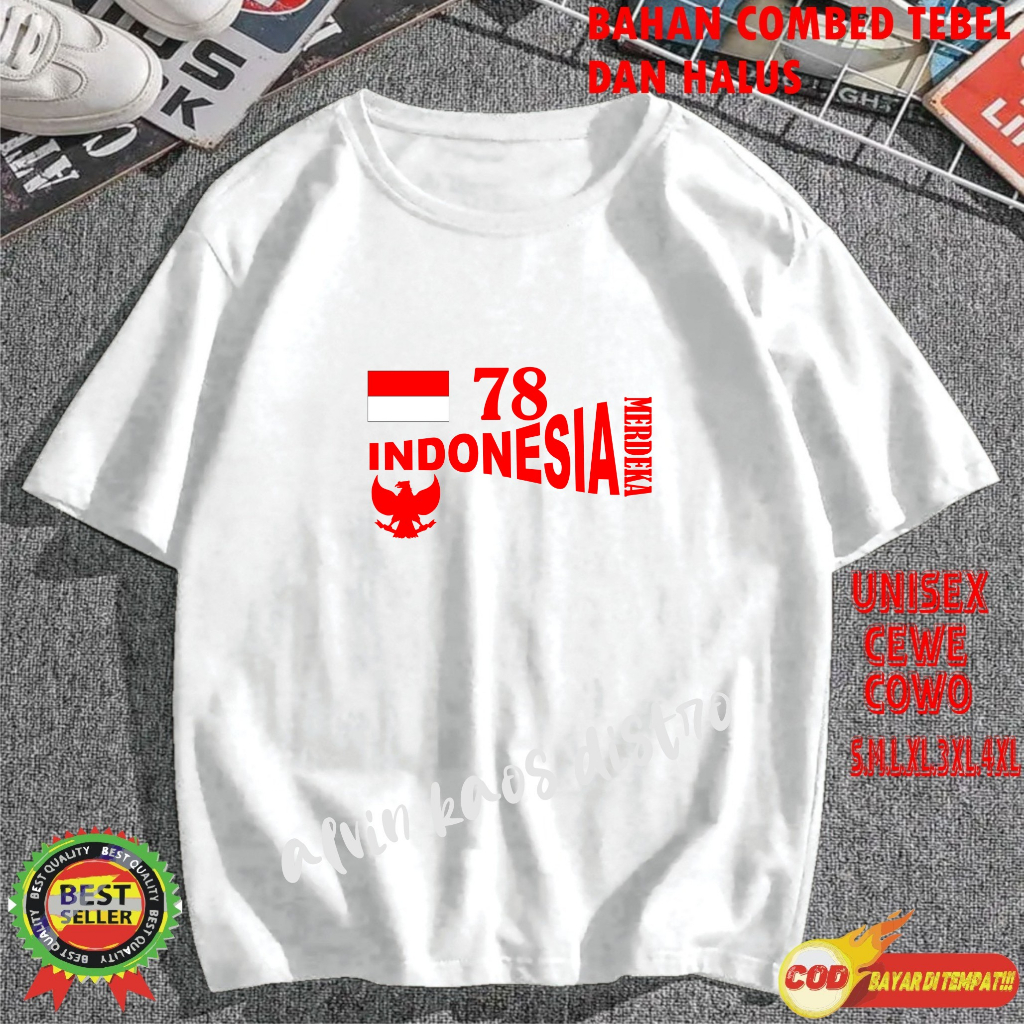 Kaos AS Hut RI 78 17 AGUSTUS 1945 KEMERDEKAAN INDONESIA Kaos Terlaris Kaos Pria Distro HitS 2023 Kaos Murah Kaos Bergambar  Kaos Wanita Kaos Promo Best Seller