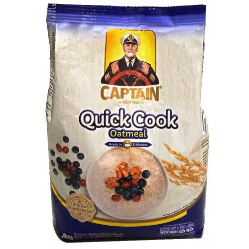 

[800 Gram] Captain Oats Instant Merah, Quick Cook Biru, Rolled 800 gr