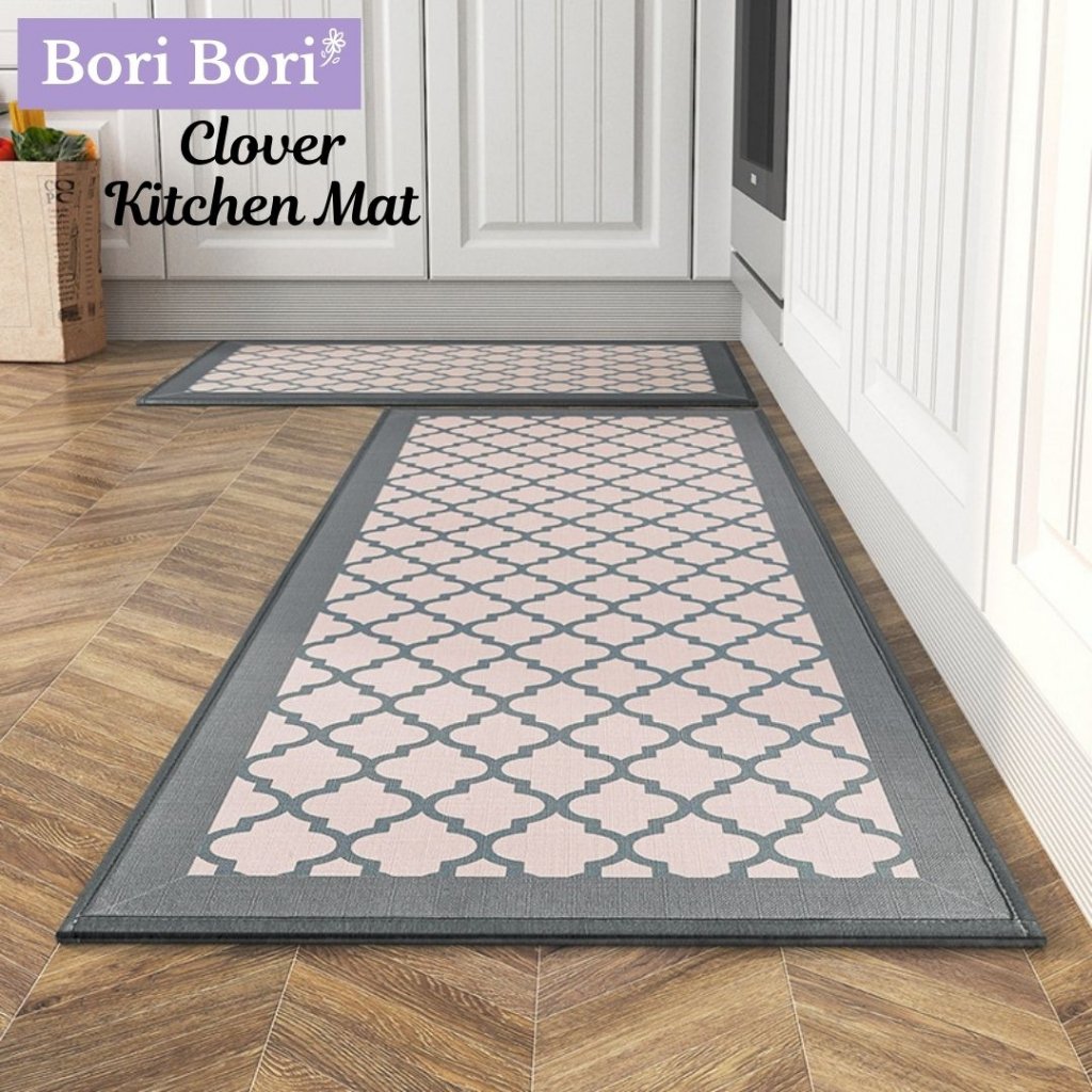 Keset Dapur Premium Clover Keset Lantai Karpet Dapur Tahan Minyak Indoor Kitchen Mat Ukuran Besar