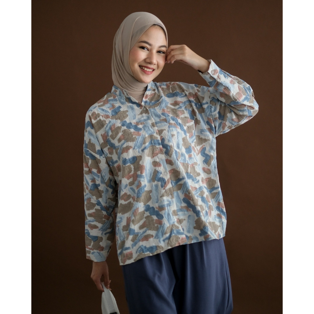 Myrubylicious EIRENA SHIRT KODE SK2502| SHIRT | KEMEJA | KEMEJA WANITA | KEMEJA LENGAN PANJANG | KEMEJA MOTIF