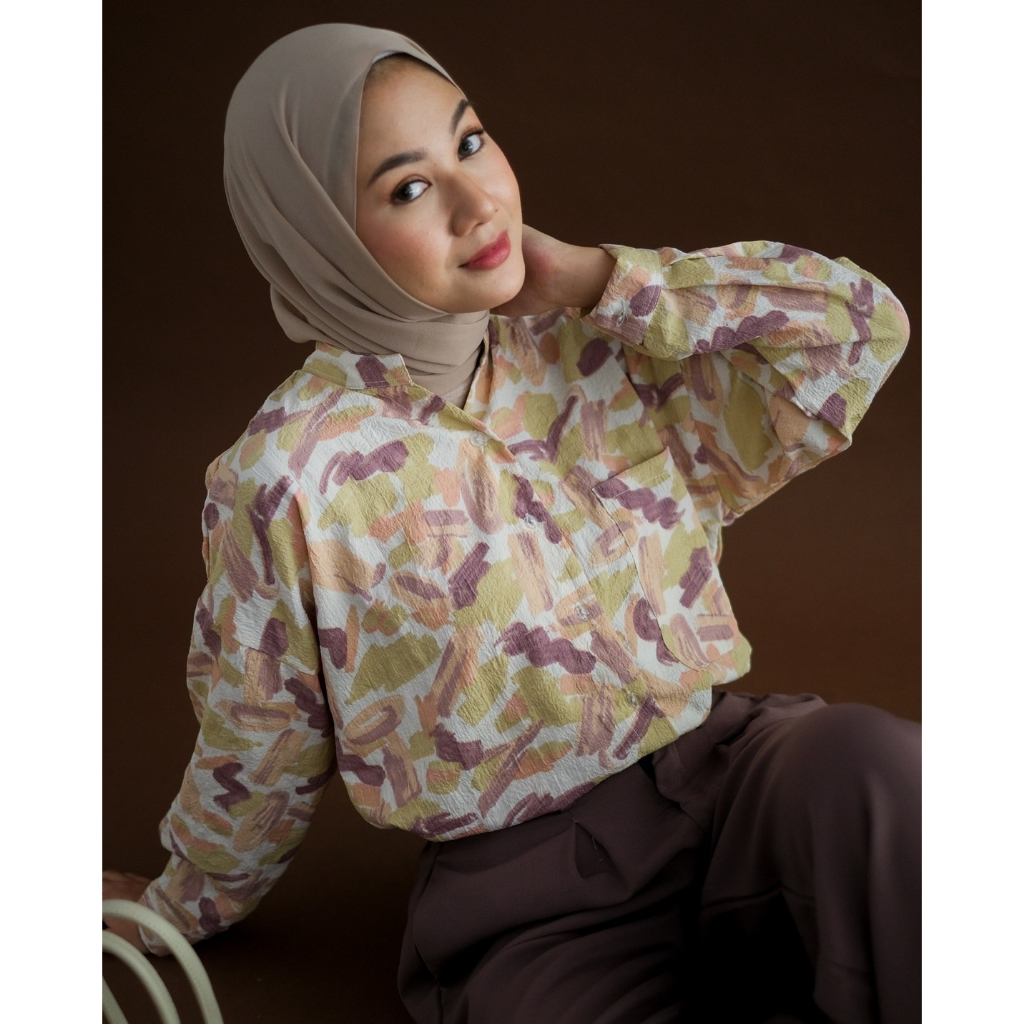 Myrubylicious EIRENA SHIRT KODE SK2502| SHIRT | KEMEJA | KEMEJA WANITA | KEMEJA LENGAN PANJANG | KEMEJA MOTIF