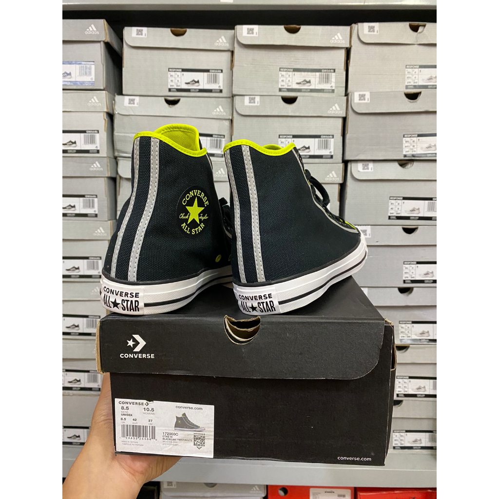 Converse Chuck Taylor All Star Hi 172000C Black Lime Twist White