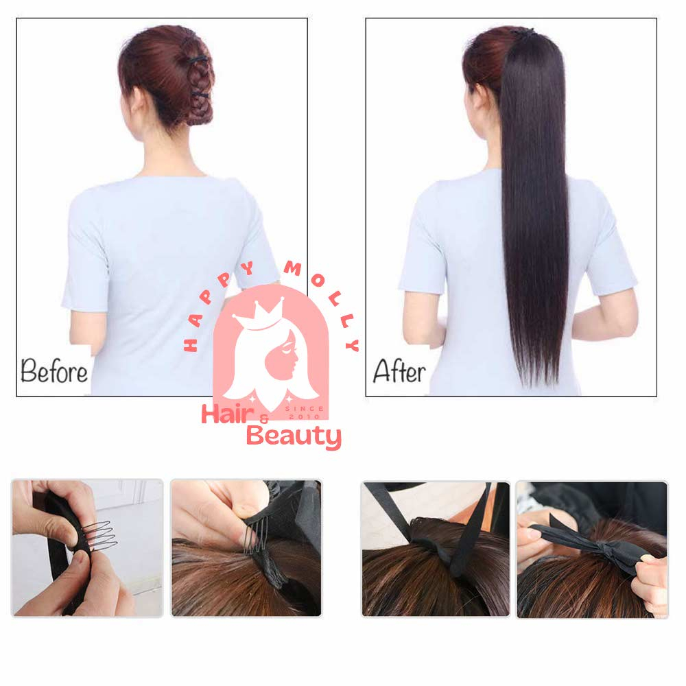 Hair Clip Ponytail Wig - Rambut Kuncir Ekor Kuda Fashion Wanita Korea - Curly - Hair Extension W8217 ( Group )