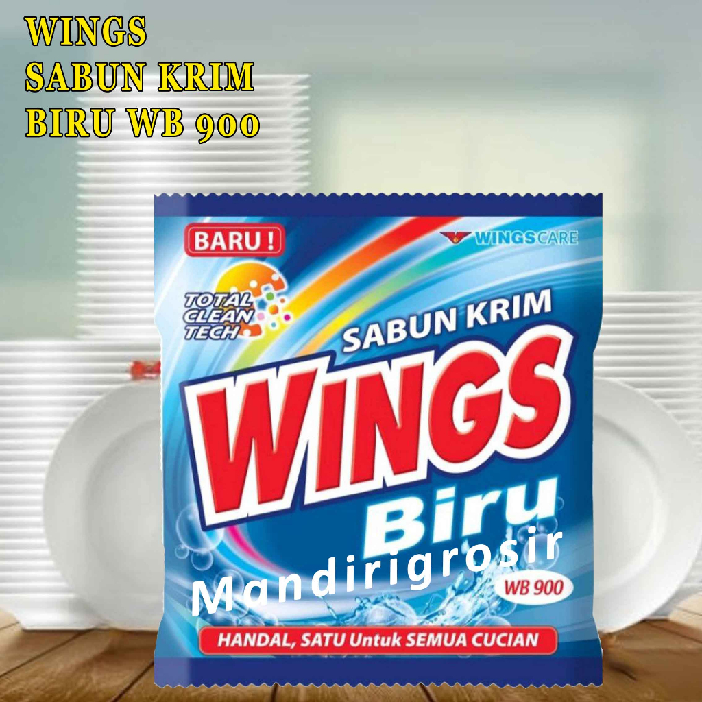Wings* sabun colek* Biru* Sabun Cream* 380g
