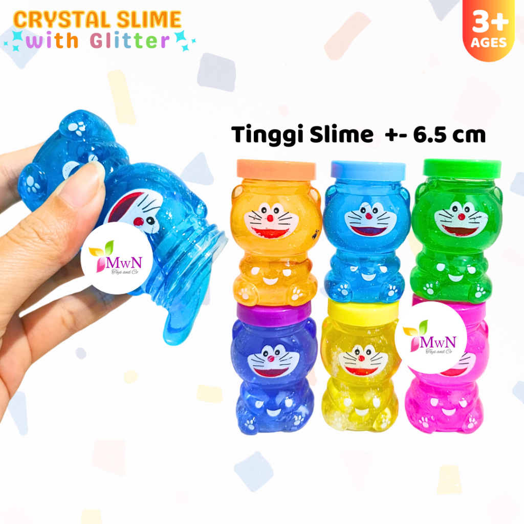 MWN Mainan Mud Crystal Slime Bening Bentuk Doraemounn