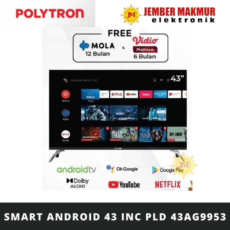POLYTRON SMART ANDROID TV 43 INCH PLD 43AG9953