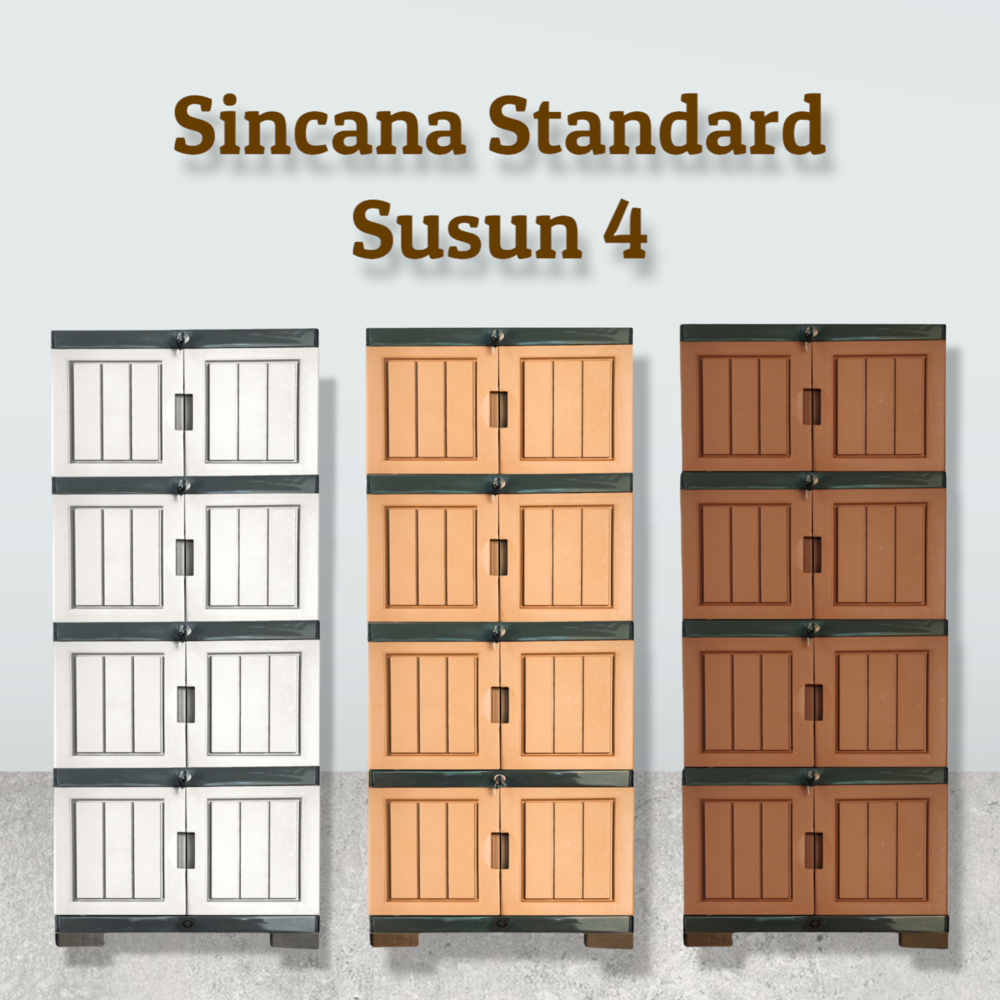 SINCANA KAYU STANDARD - Lemari Plastik 4 Susun