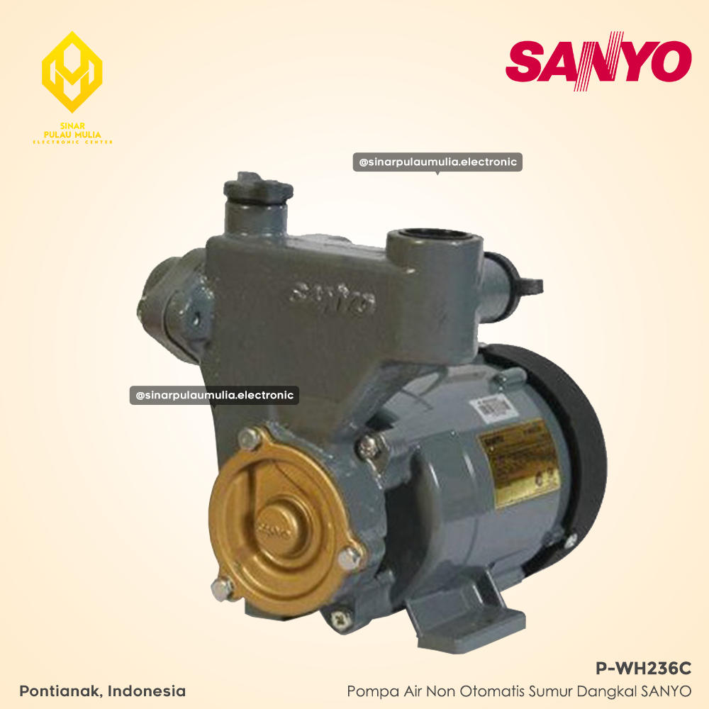 Sanyo Pompa Non Otomatis Sumur Dangkal 200 W - P-WH236C / PWH 236 C / P WH 236 C / PWH236C / PWH 236