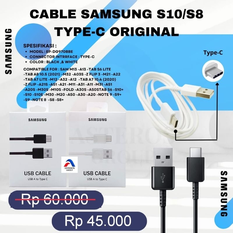 Kabel Data Samsung Type C Tipe Original 100% Cable Tipe c