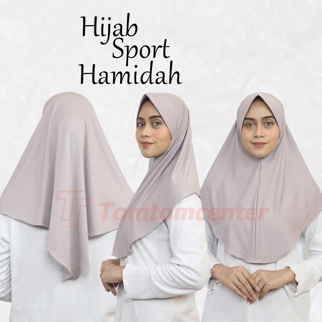 𝗪𝗶𝗻𝗱𝗮 𝗣𝗿𝗮𝗱𝗶𝘁𝗮 Jilbab Instan Kerudung Bergo Hamidah Hijab Sport Kaos Jersey Size M Polos Tanpa Label