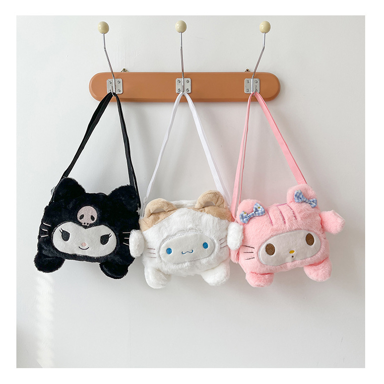 Tas selempang cartoon kostum catty bahan plush