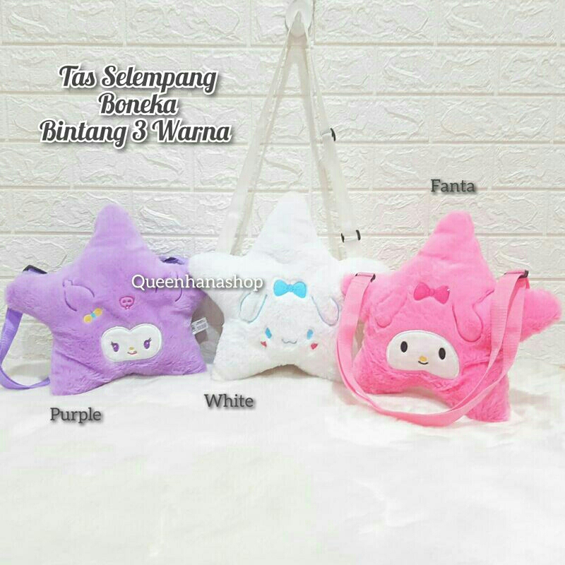 New Tas Selempang Boneka Bentuk Bintang Cute Karakter