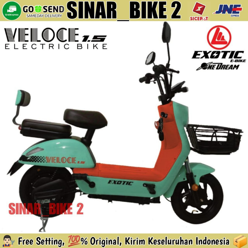 Sepeda Listrik Exotic Veloce 1.5 &amp; Veloce 1.6 500 Watt Electric E Bike 48V/12 Ah