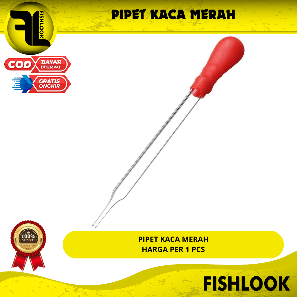 Pipet  KacaTetes Pendek Dot Merah Aquarium Aquascape Obat